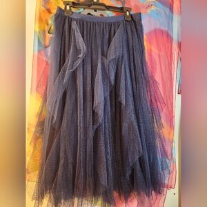 Elegant Navy Blue  Tulle Women's Skirt